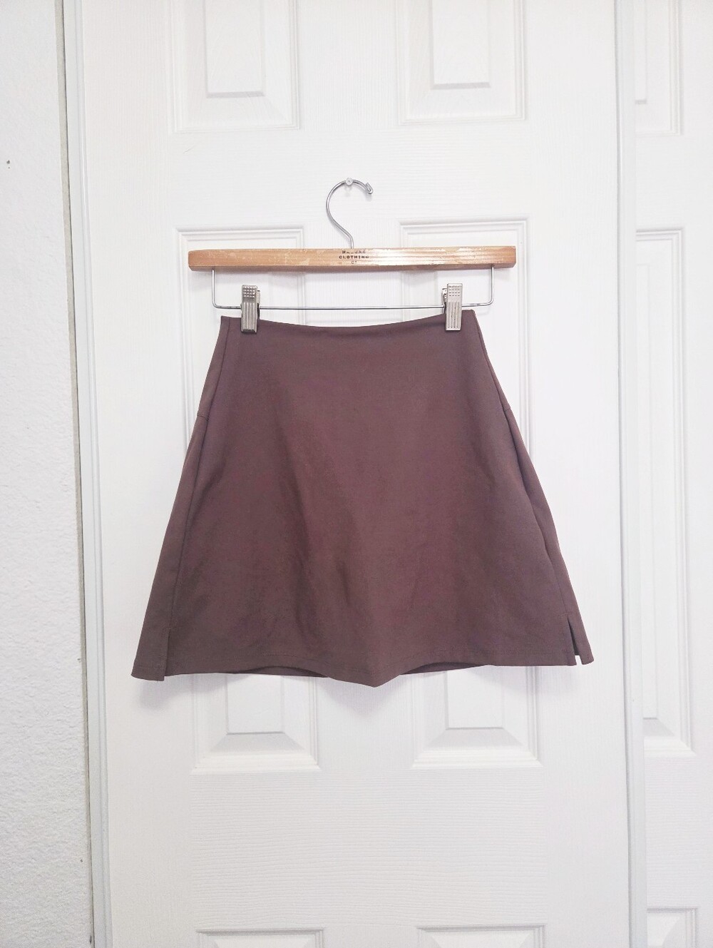 girlfriend collective rosy brown compressive high rise sport skort